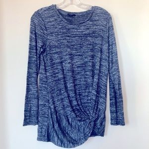 Navy Mottled Knit Top